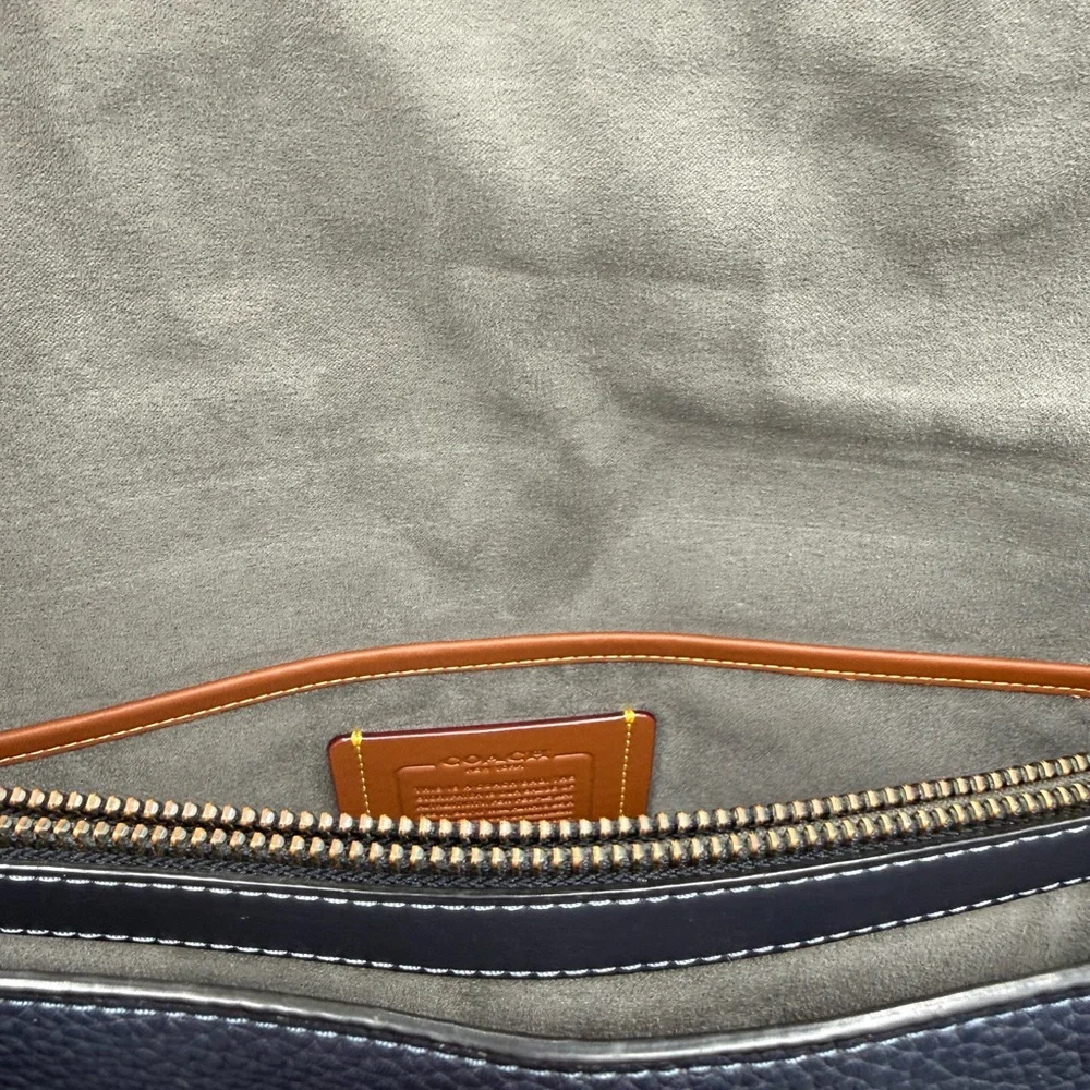 Coach blue leather messenger bag